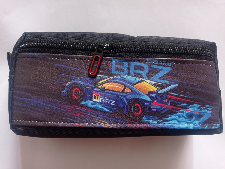 جامدادی دو زیپ کلاسیک ماشین مسابقه ای آبی