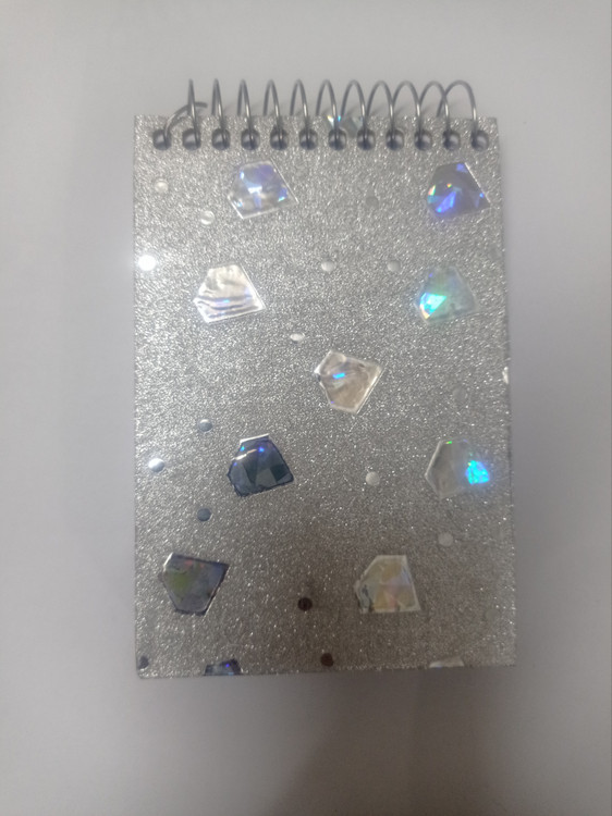 دفترچه یادداشت متوسط 1/16 سیمی جلد سخت متالایزر طرح الماس