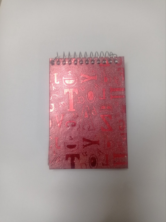 دفترچه یادداشت متوسط 1/16 سیمی جلد سخت متالایزر طرح حروف انگلیسی