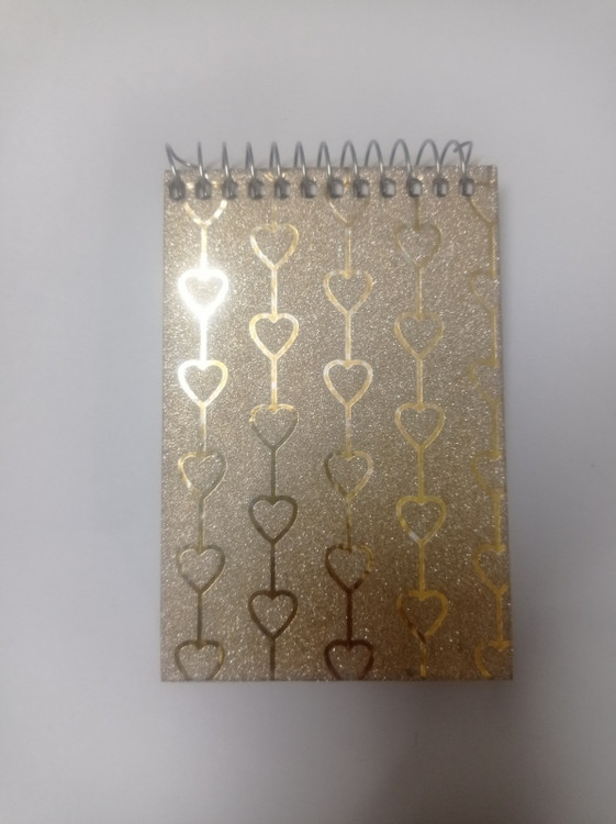 دفترچه یادداشت متوسط 1/16 سیمی جلد سخت متالایزر طرح قلب