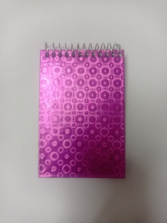 دفترچه یادداشت متوسط 1/16 سیمی جلد سخت متالایزر بنفش