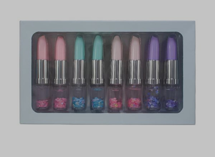 روان نویس فانتزی رنگ آبی طرح رژ لب اکلیلی