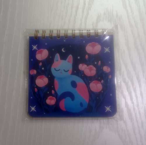 دفترچه 10×10 طرح دار فانتزی طرح گربه و گل