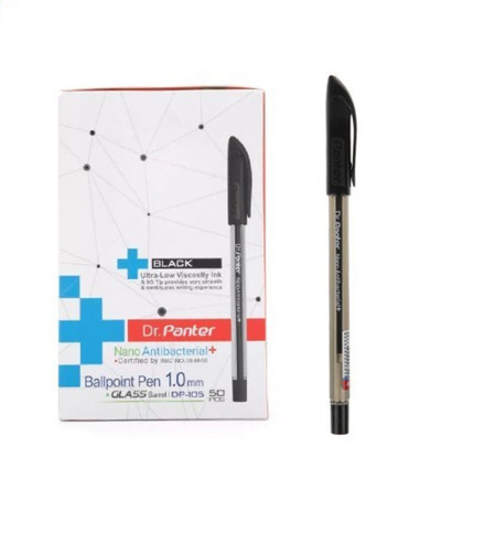 خودکار مشکی 1 میل پنتر مدل نانو آنتی باکتریال DP-105 بسته 50 عددی