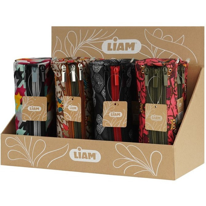 جامدادی سه زیپ استوانه ای طرح دار کد 3064 لیام