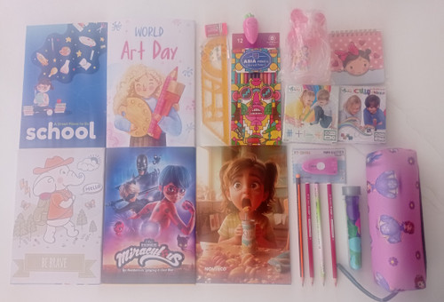 بسته لوازم تحریر اول دبستان دخترانه نیمه اقتصادی مجموعه ۲۰ عددی با ارسال رایگان