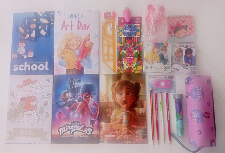 بسته لوازم تحریر اول دبستان دخترانه نیمه اقتصادی مجموعه ۲۰ عددی با ارسال رایگان