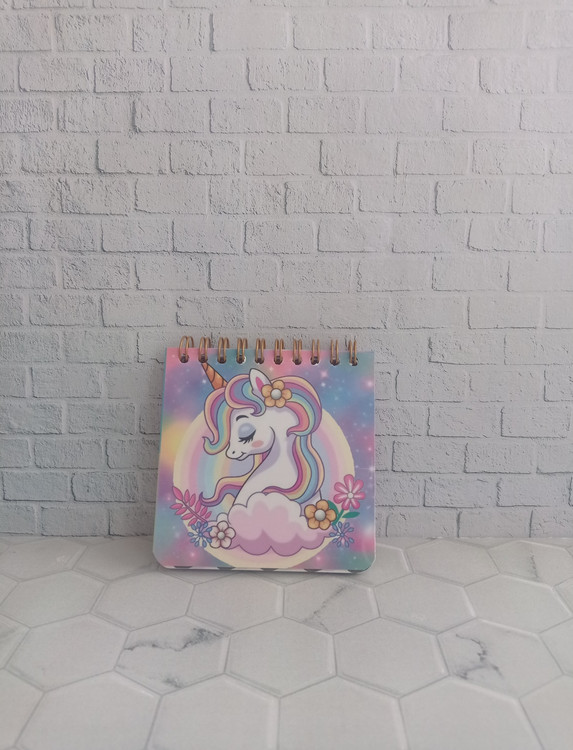 دفترچه 10×10 طرح دار فانتزی طرح تک شاخ