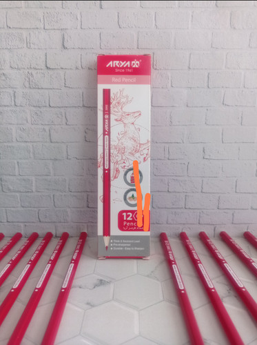 مداد قرمز آریا کد 3002 بسته 12 عددی