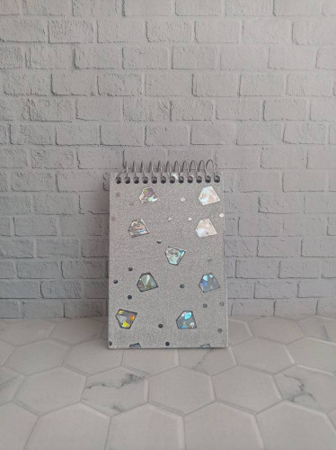 دفترچه یادداشت متوسط 1/16 سیمی جلد سخت متالایزر طرح الماس