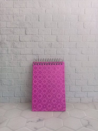 دفترچه یادداشت متوسط 1/16 سیمی جلد سخت متالایزر بنفش