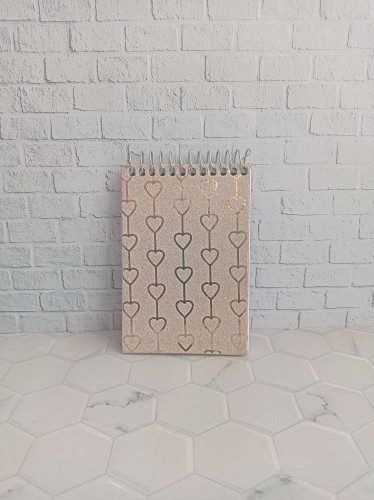 دفترچه یادداشت متوسط 1/16 سیمی جلد سخت متالایزر طرح قلب