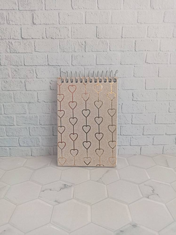 دفترچه یادداشت متوسط 1/16 سیمی جلد سخت متالایزر طرح قلب