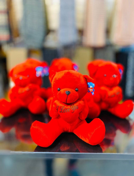 عروسک خرس ولنتاین قرمز ۲۰ سانتی متری