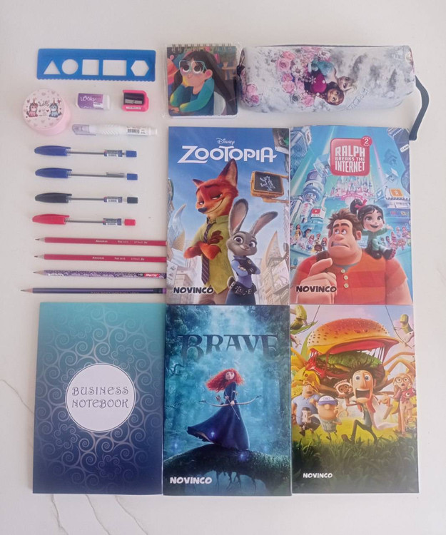 بسته لوازم تحریر پنجم دبستان دخترانه اقتصادی مجموعه 20 عددی