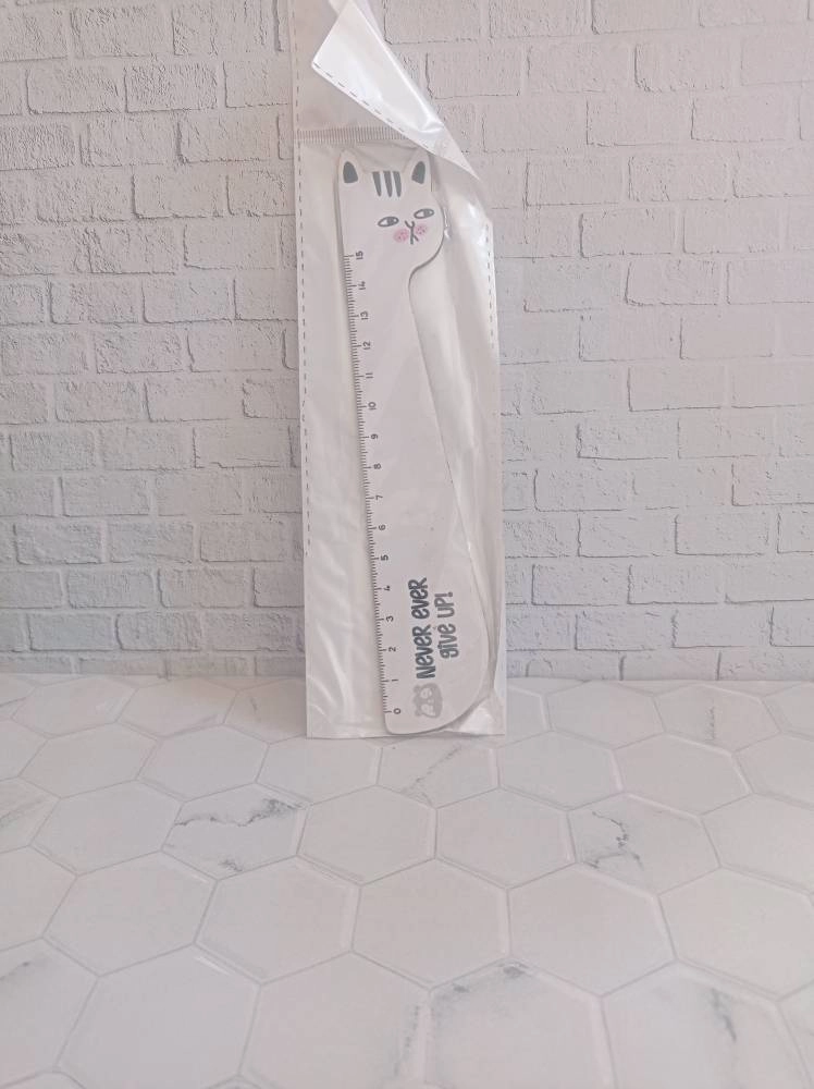 خط کش فانتزی چوبی طرح گربه 20 سانتی متری