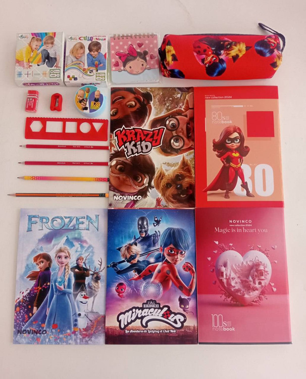 بسته لوازم تحریر اول دبستان دخترانه اقتصادی مجموعه ۱۷ عددی