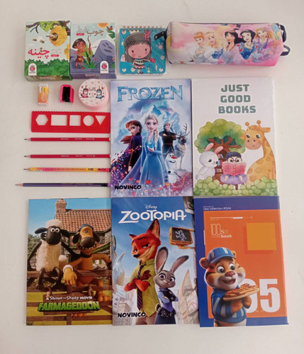 بسته لوازم تحریر اول دبستان دخترانه اقتصادی مجموعه ۱۷ عددی