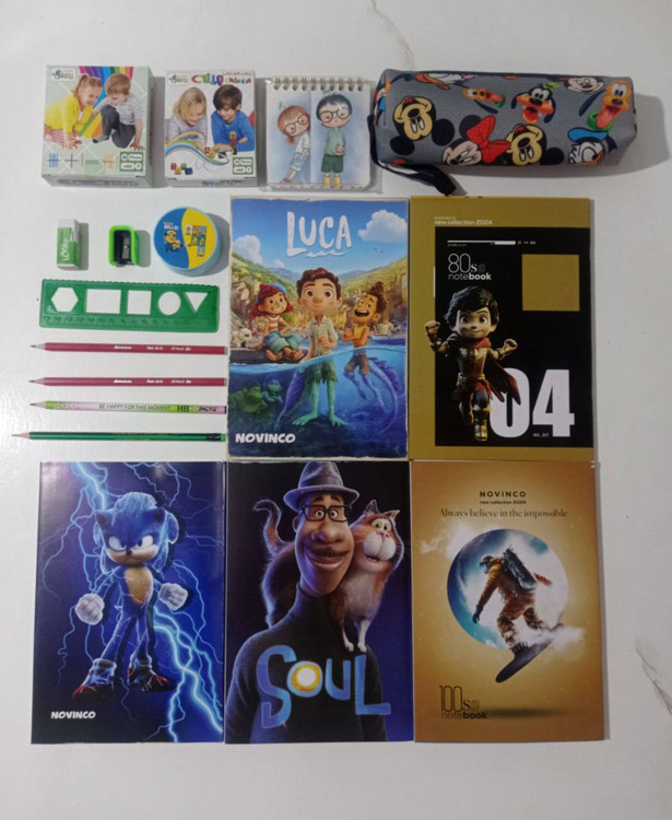 بسته لوازم تحریر دوم دبستان پسرانه اقتصادی مجموعه ۱۷ عددی