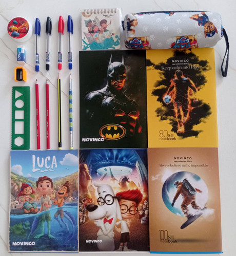 بسته لوازم تحریر سوم دبستان پسرانه اقتصادی مجموعه 19 عددی