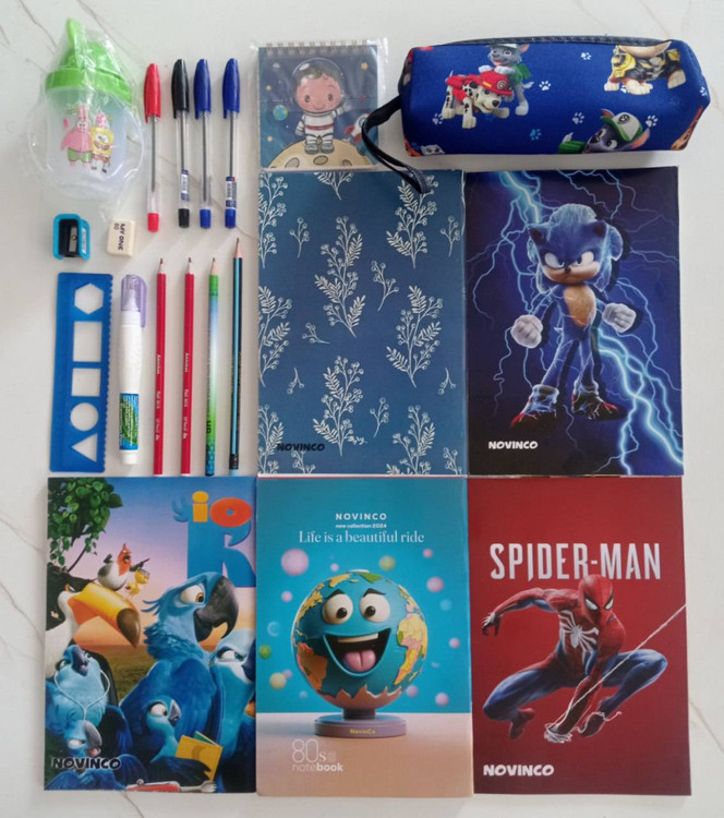 بسته لوازم تحریر پنجم دبستان پسرانه اقتصادی مجموعه 20 عددی