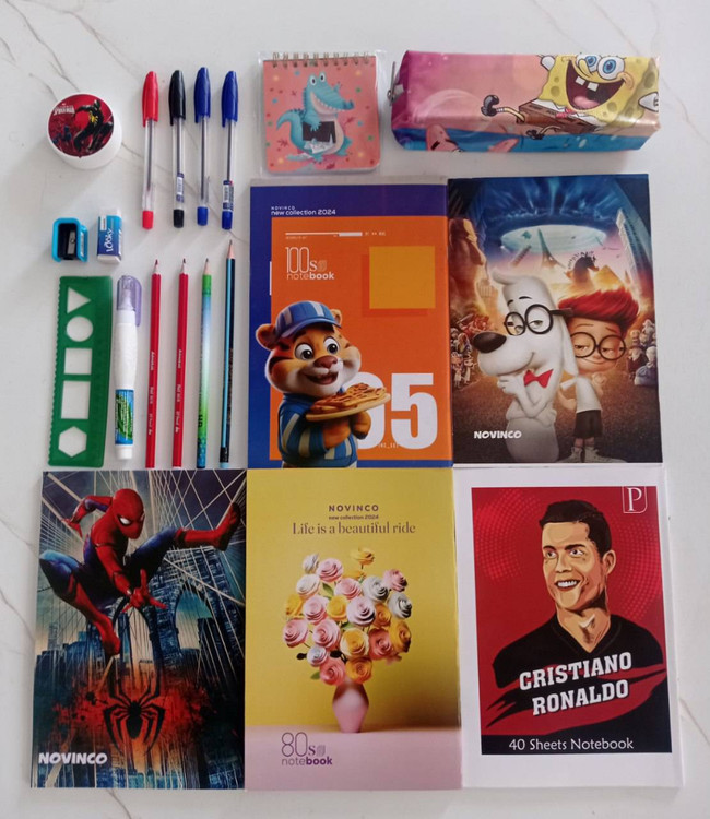 بسته لوازم تحریر پنجم دبستان پسرانه اقتصادی مجموعه 20 عددی