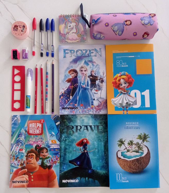 بسته لوازم تحریر چهارم دبستان دخترانه اقتصادی مجموعه 20 عددی