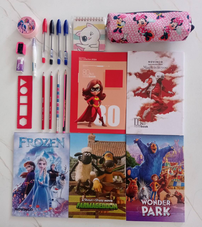 بسته لوازم تحریر سوم دبستان دخترانه اقتصادی مجموعه 20 عددی