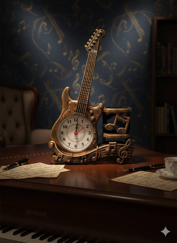 ساعت رومیزی زنگ دار گیتار با جاقلمی