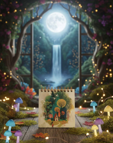 دفترچه 10×10 طرح دار فانتزی طرح جنگل