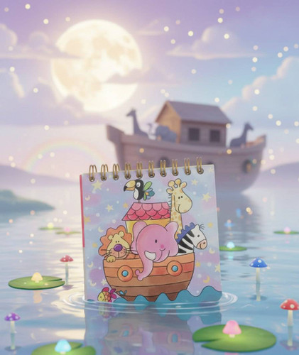 دفترچه 10×10 طرح دار فانتزی طرح کشتی حیوانات