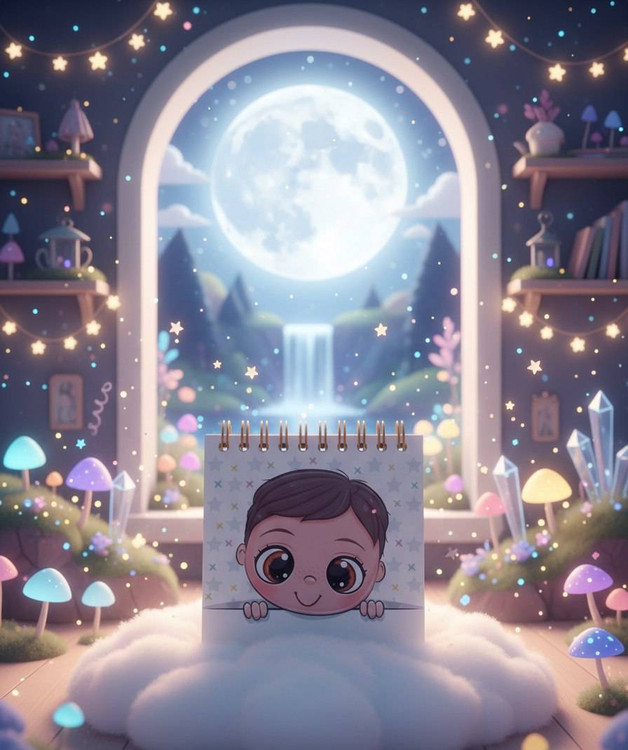 دفترچه 10×10 طرح دار فانتزی طرح پسرک بازیگوش