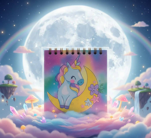 دفترچه 10×10 طرح دار فانتزی طرح تک شاخ یونیکورن